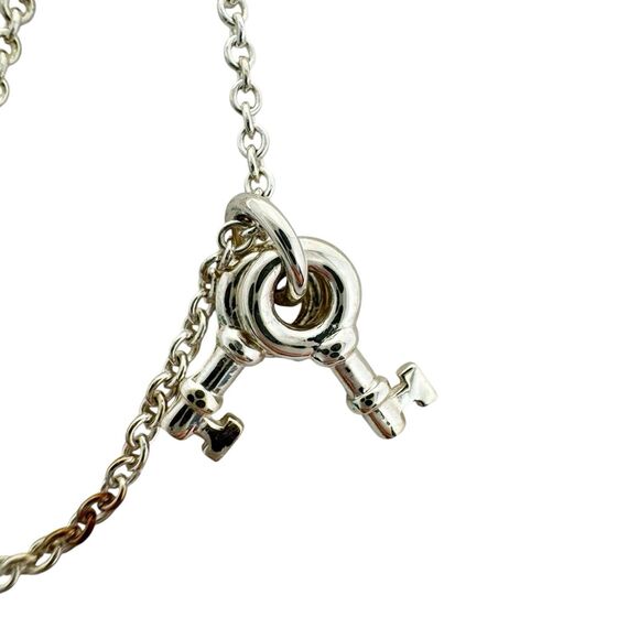 Tiffany & Co. Return to Tiffany Love Heart Key Double Chain Bracelet Silver 925 - Picture 3 of 6